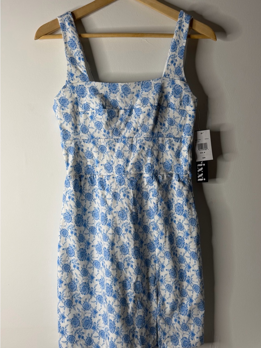 Forever 21 White Mini Dress with Blue Floral Print